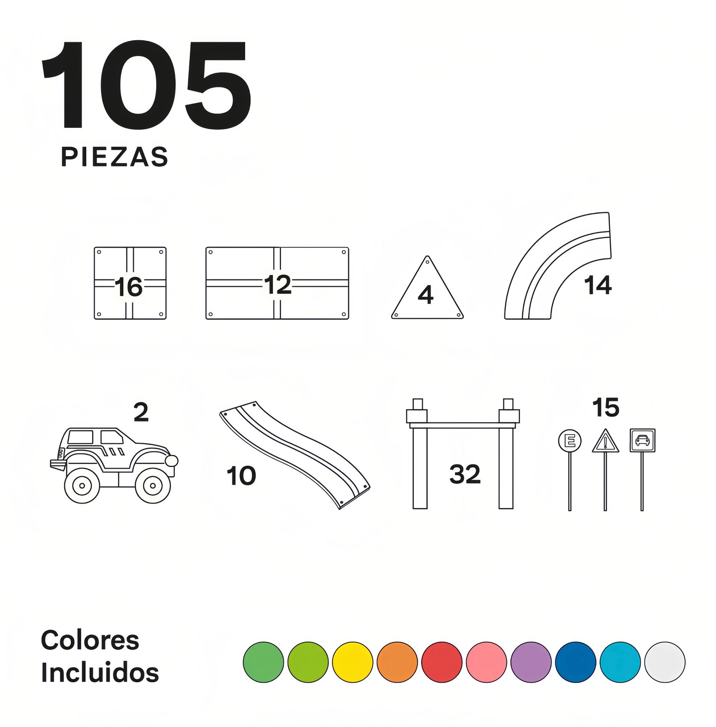 Pista de carros Imanix 105 piezas